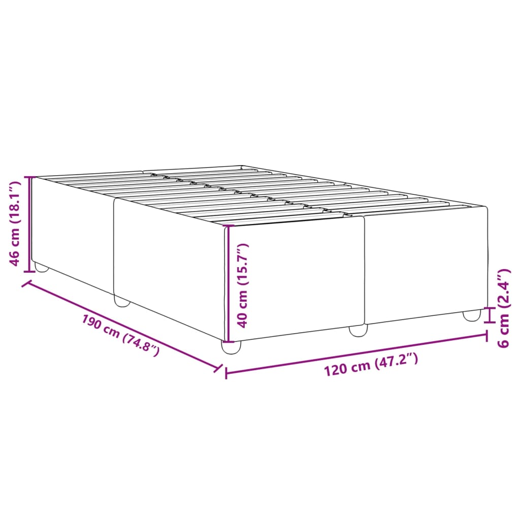 vidaXL Bettgestell Creme 120x190 cm Stoff