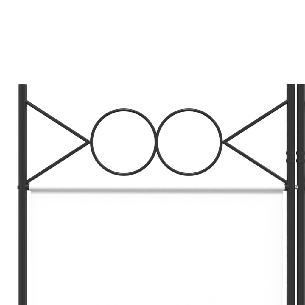 vidaXL 4-tlg. Paravent Weiß 160x220 cm Stoff