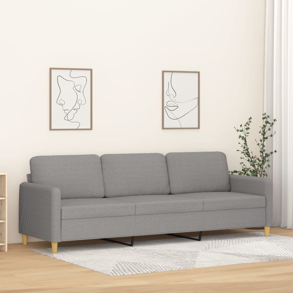 vidaXL 3-Sitzer-Sofa Hellgrau 210 cm Stoff