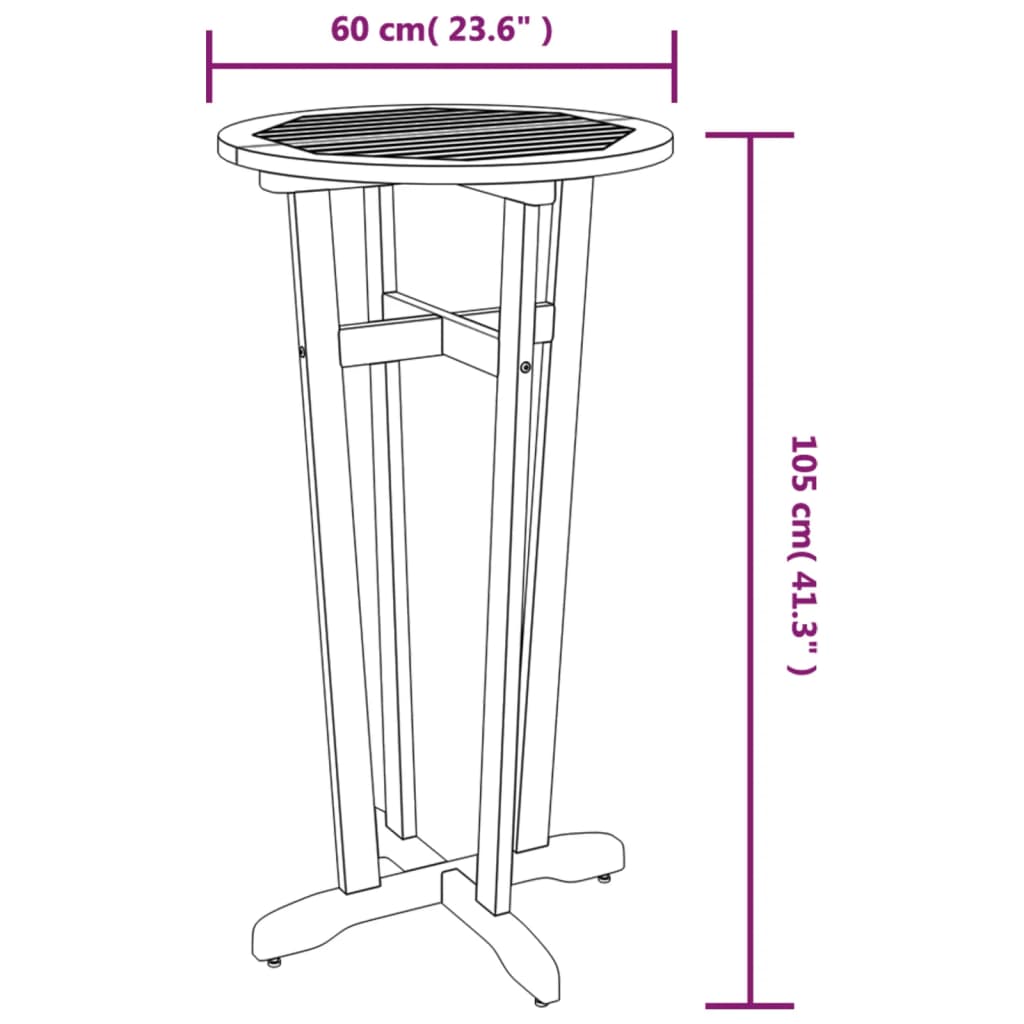 vidaXL 5-tlg. Gartenbar-Set Massivholz Akazie