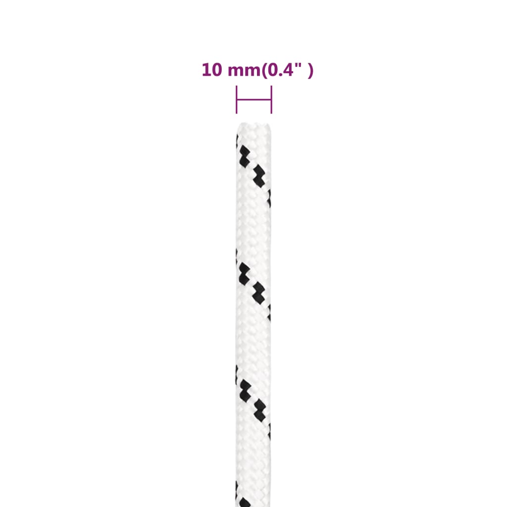 vidaXL Arbeitsseil Weiß 10 mm 100 m Polyester