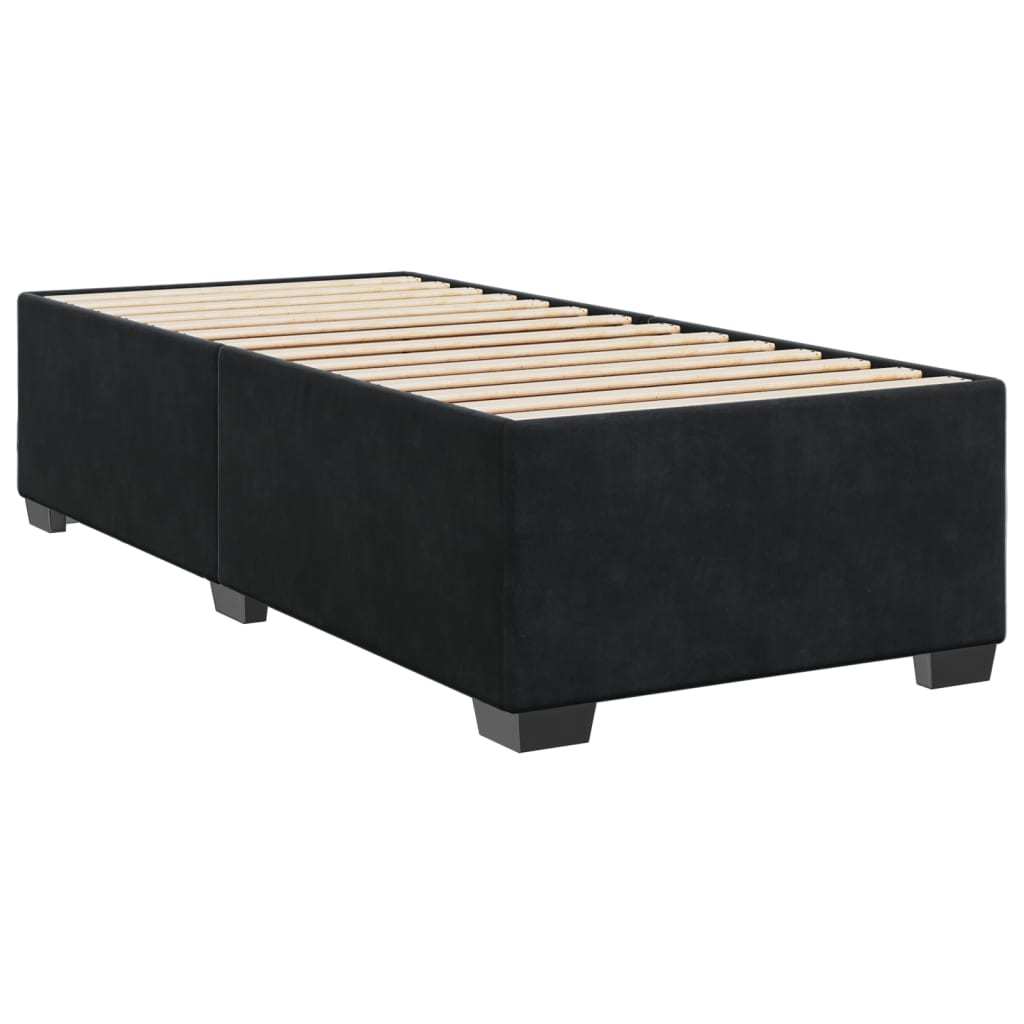 vidaXL Boxspringbett mit Matratze Schwarz Samt