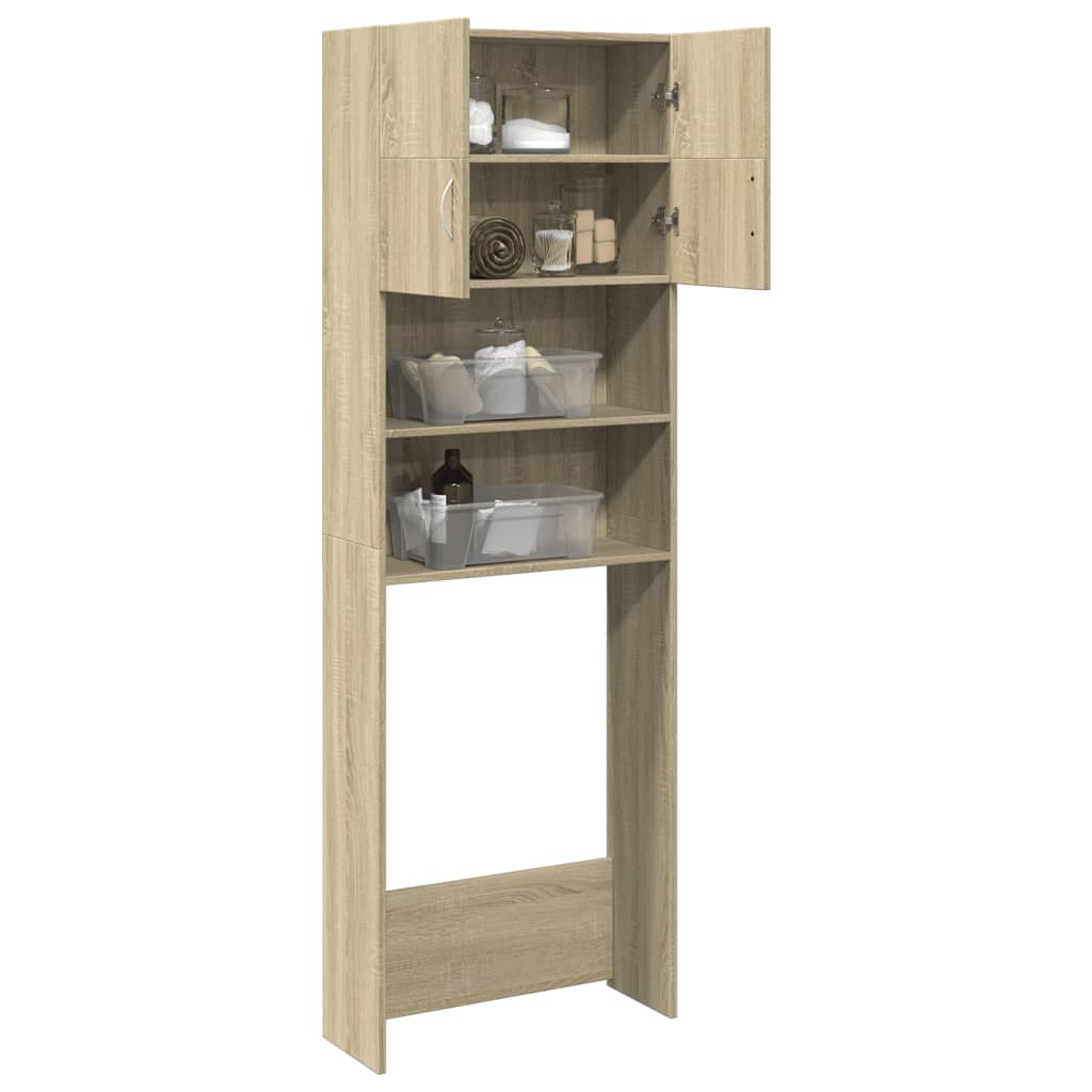 vidaXL Waschmaschinenschrank Sonoma-Eiche 64x25,5x190 cm Holzwerkstoff