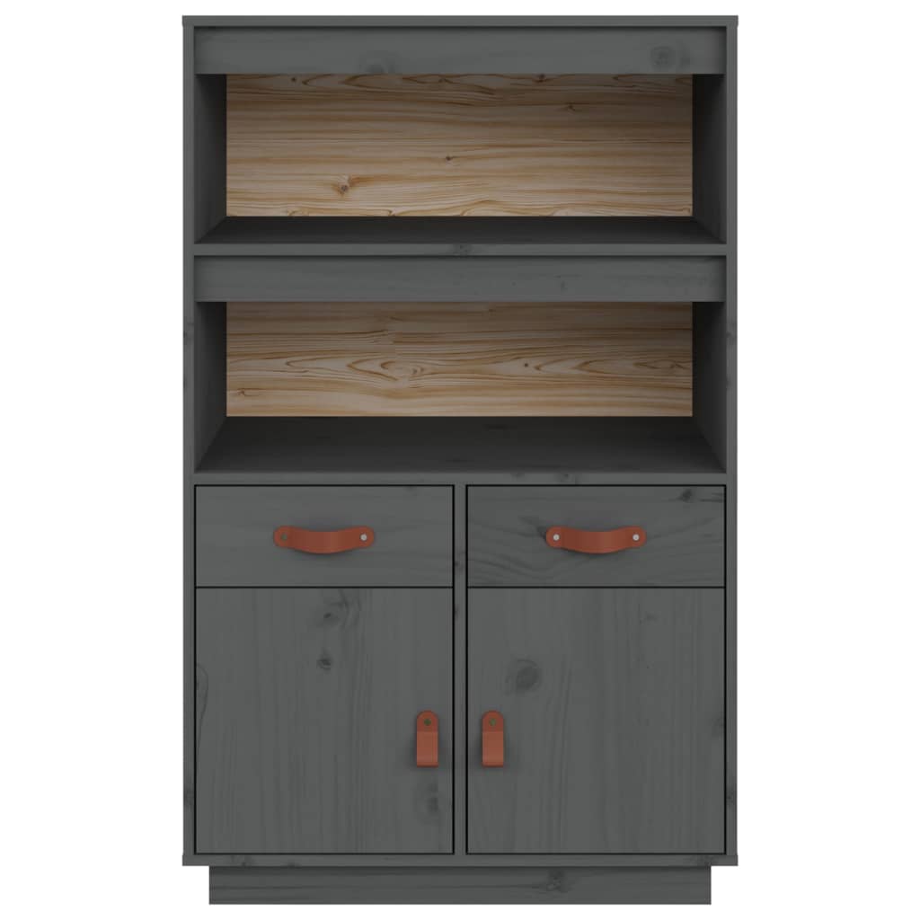 vidaXL Highboard Grau 67x40x108,5 cm Massivholz Kiefer