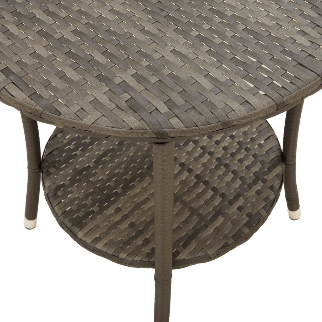 vidaXL Outdoor-Lehnstühle 2 Stk. mit Tisch Grau Poly Rattan