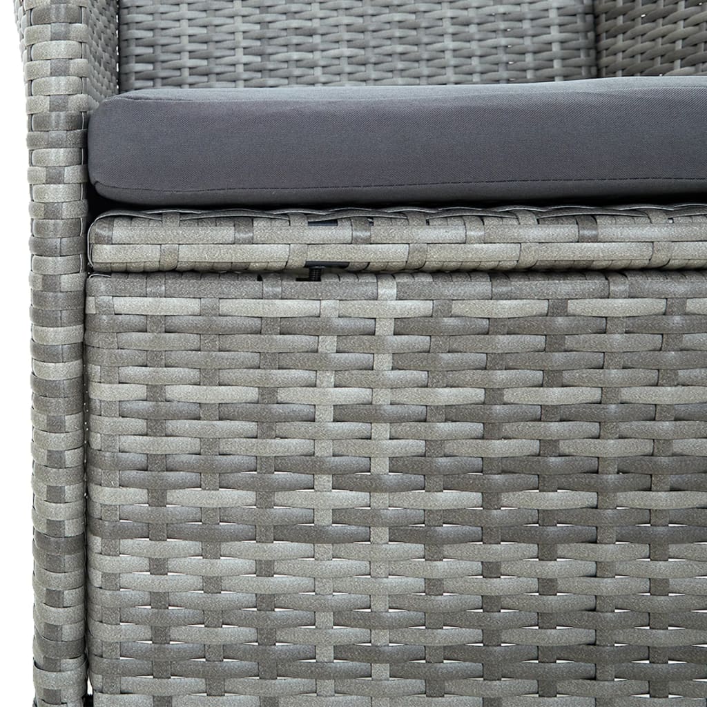 vidaXL Garten-Essstühle 4 Stk. Poly Rattan Grau