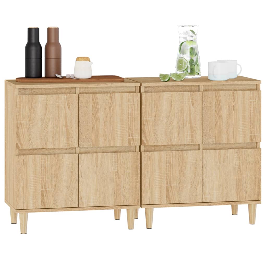 vidaXL Sideboards 2 Stk. Sonoma-Eiche 60x35x70 cm Holzwerkstoff