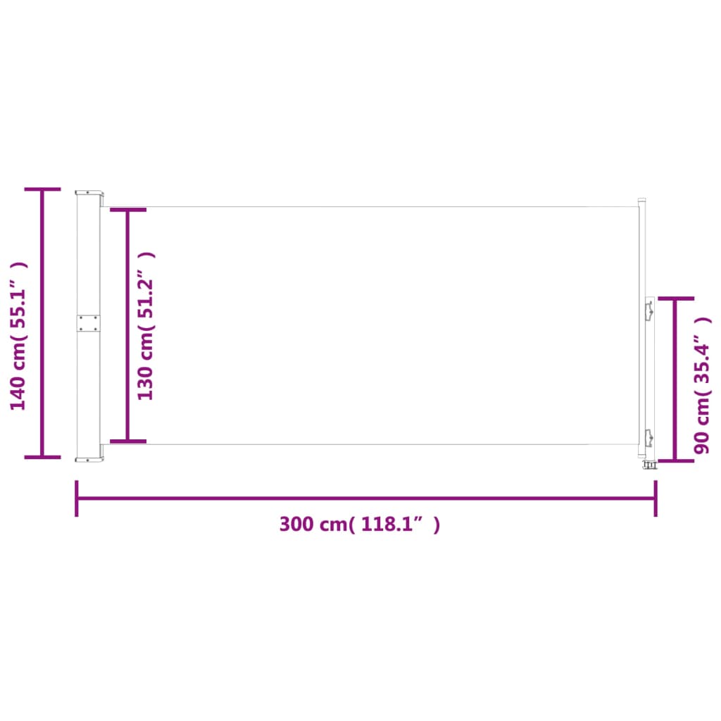 vidaXL Seitenmarkise Ausziehbar 140x300 cm Blau