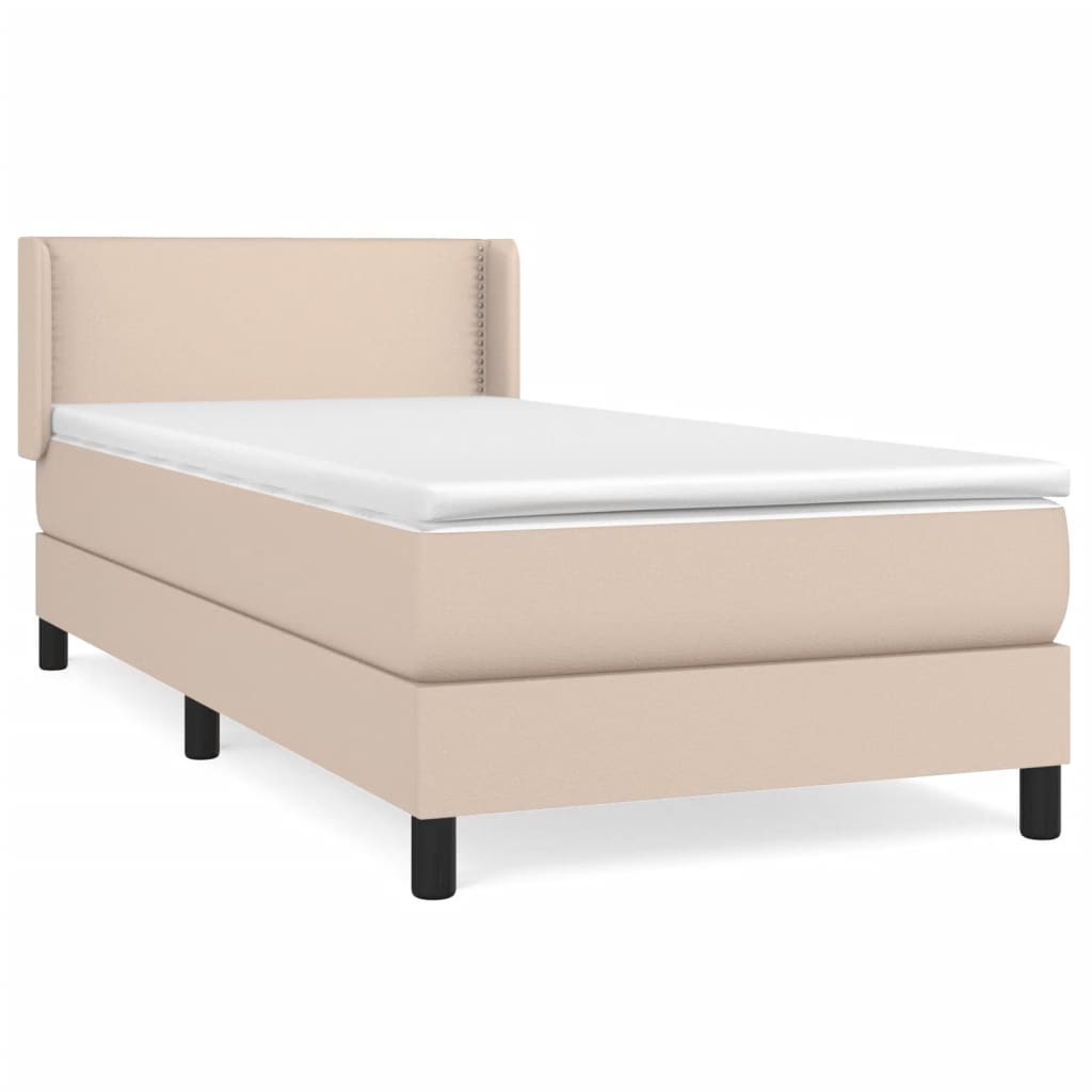 vidaXL Boxspringbett Matratze Cappuccino-Braun 100x200cm Kunstleder