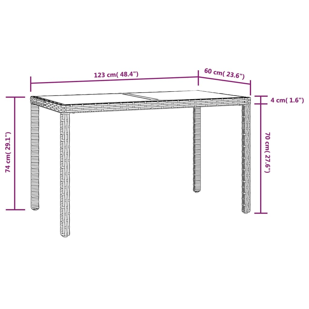 vidaXL 5-tlg. Garten-Essgruppe mit Kissen Poly Rattan Beige