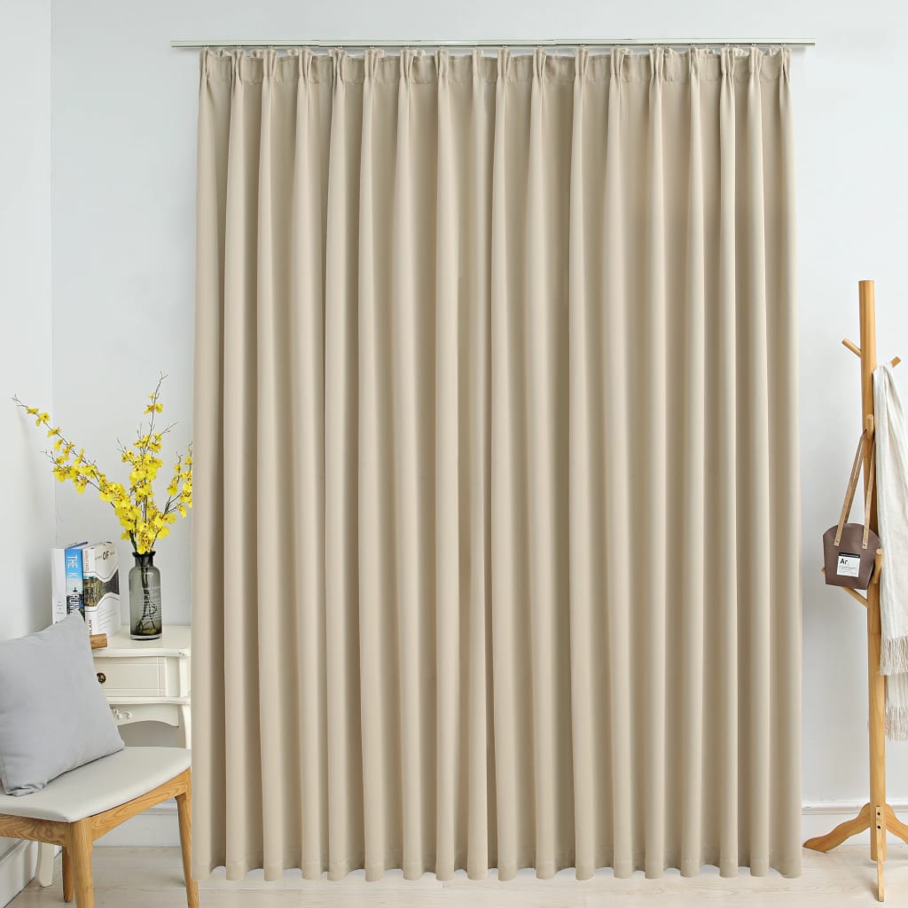 vidaXL Verdunkelungsvorhang mit Haken Beige 290 x 245 cm