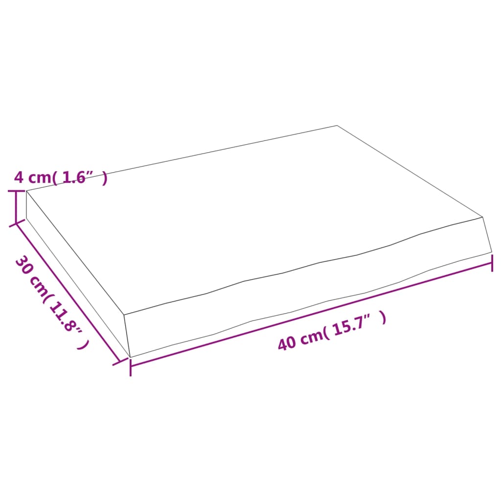 vidaXL Waschtischplatte Dunkelbraun 40x30x(2-4)cm Massivholz Behandelt