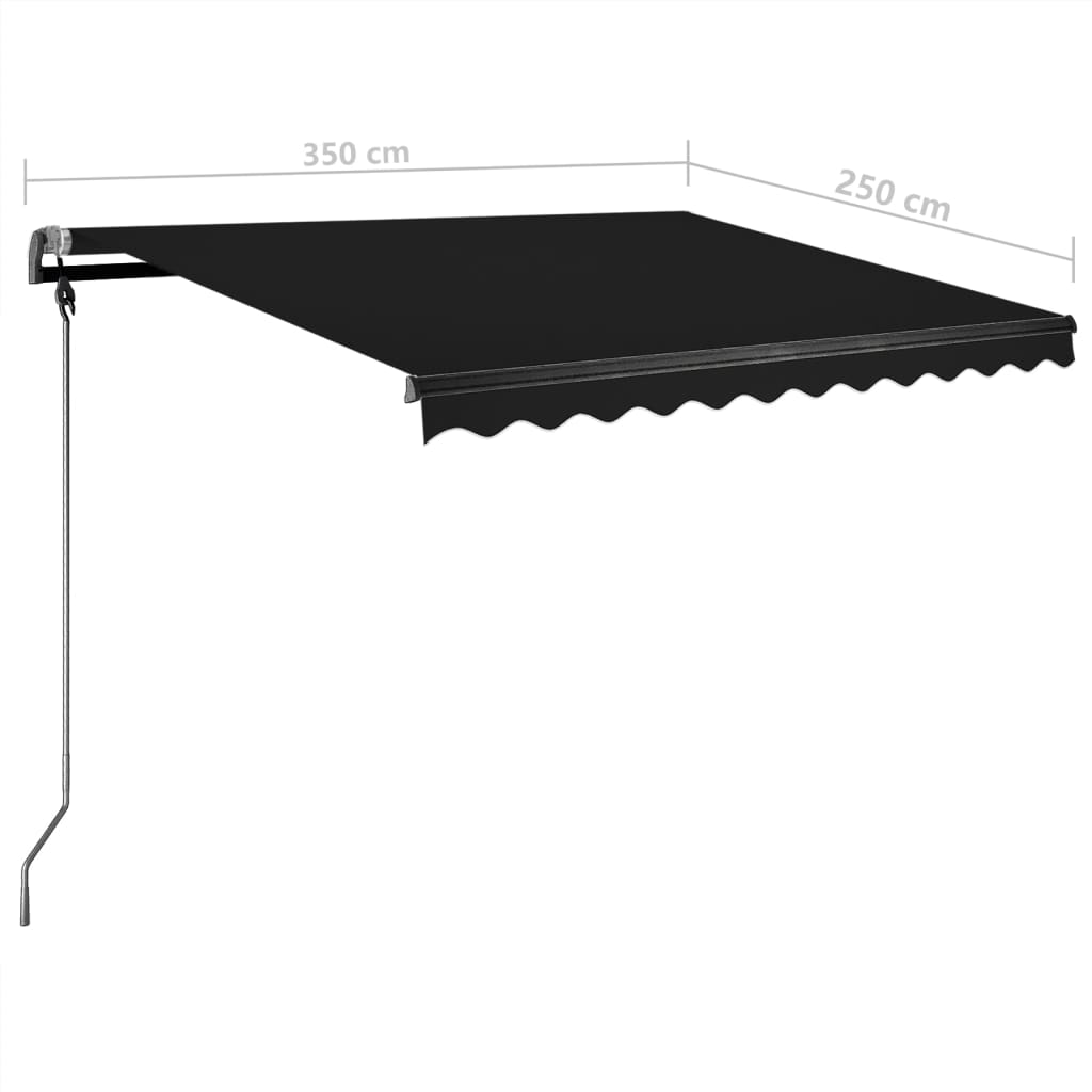 vidaXL Standmarkise Manuell Einziehbar 350x250 cm Anthrazit