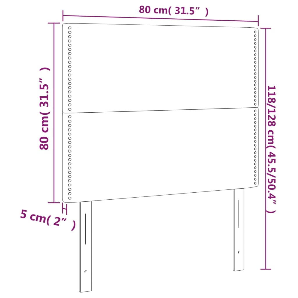 vidaXL LED Kopfteil Dunkelgrau 80x5x118/128 cm Stoff