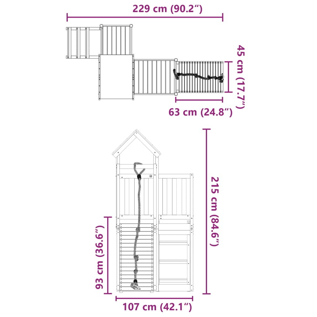 vidaXL Spielturm Imprägniertes Kiefernholz