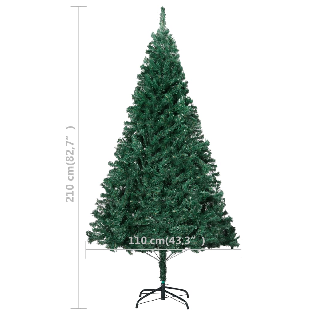 vidaXL Künstlicher Weihnachtsbaum mit Beleuchtung & Kugeln Grün 210 cm