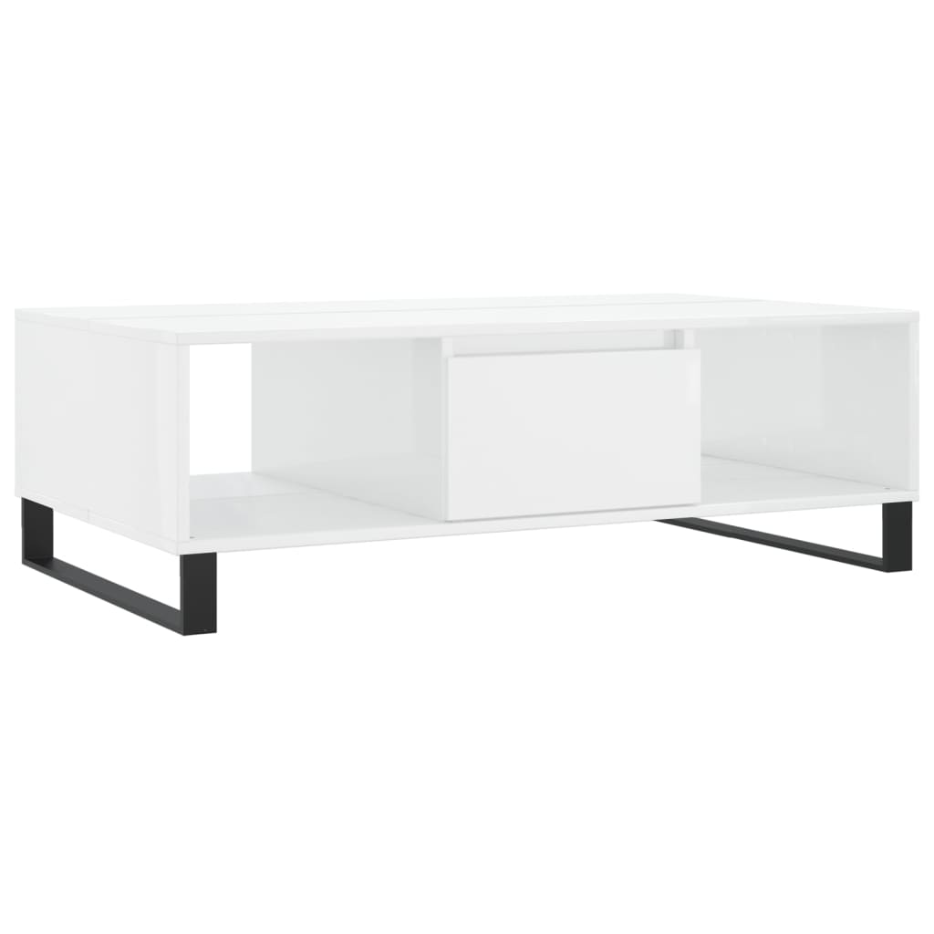 vidaXL Couchtisch Hochglanz-Weiß 104x60x35 cm Holzwerkstoff