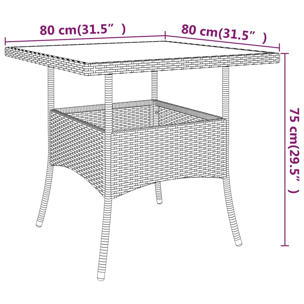 vidaXL 5-tlg. Garten-Essgruppe Poly Rattan Braun