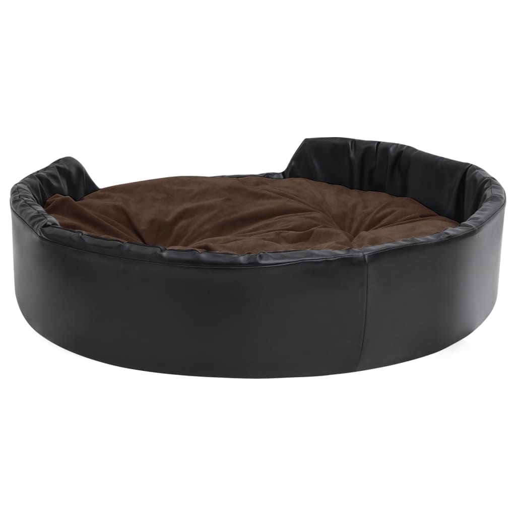 vidaXL Hundebett Schwarz-Braun 99x89x21 cm Plüsch und Kunstleder