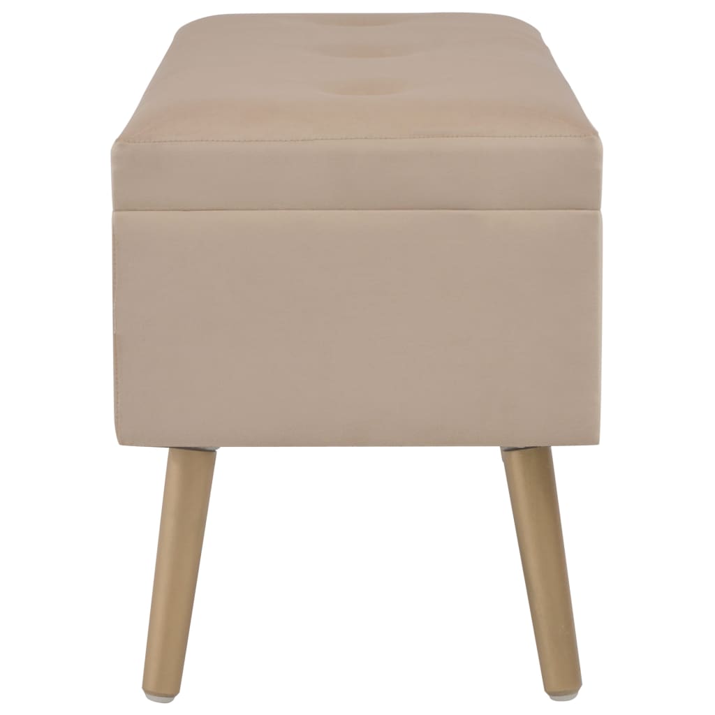 vidaXL Bank mit Stauraum 80 cm Beige Samt