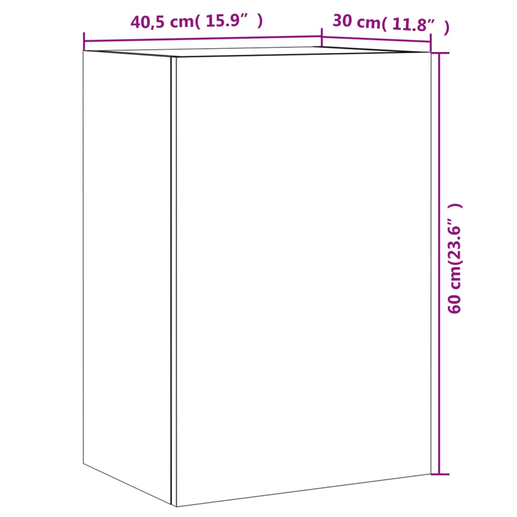 vidaXL TV-Wandschränke 2 Stk. Braun Eiche-Optik 40,5x30x60 cm