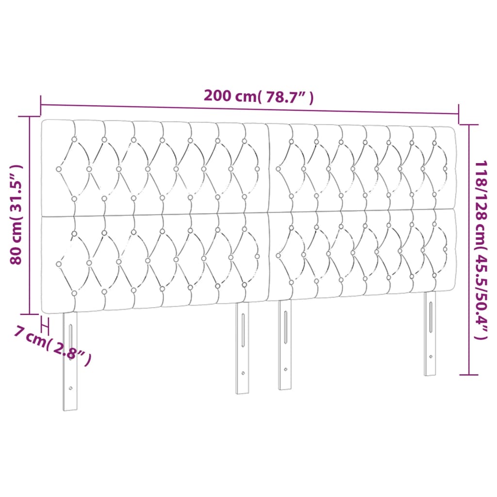 vidaXL Kopfteile 4 Stk. Dunkelblau 100x7x78/88 cm Samt