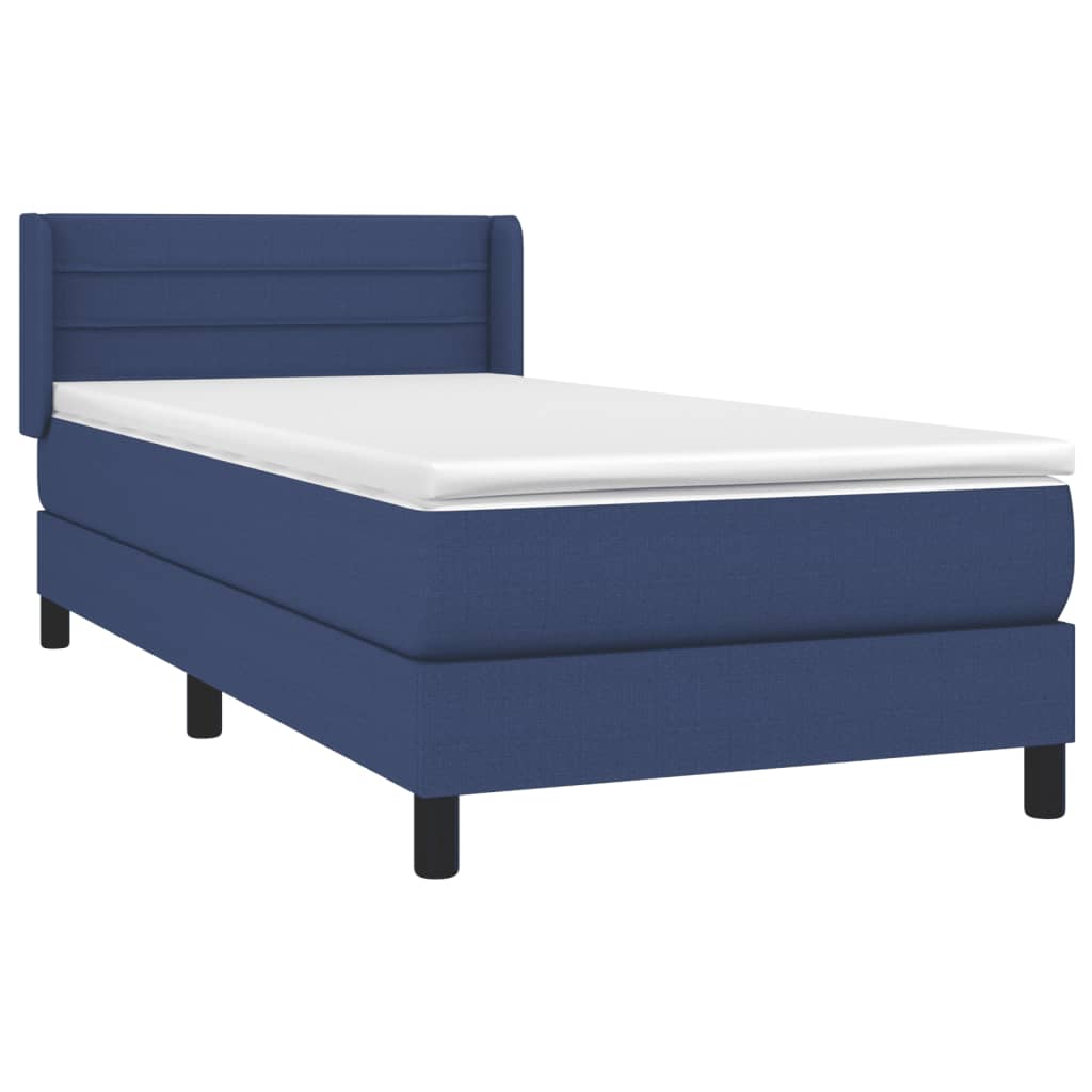 vidaXL Boxspringbett mit Matratze Blau 80x200 cm Stoff