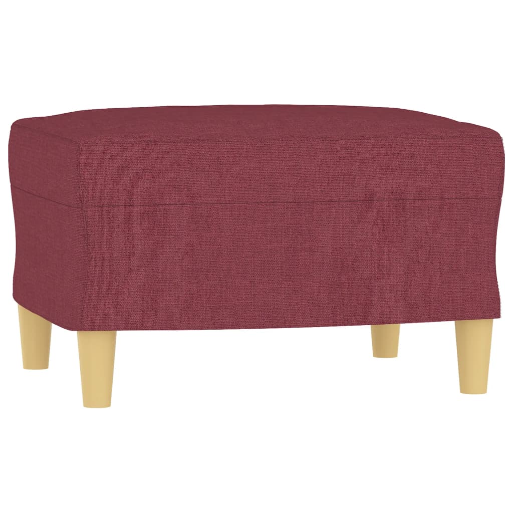 vidaXL 3-Sitzer-Sofa mit Hocker Weinrot 180 cm Stoff