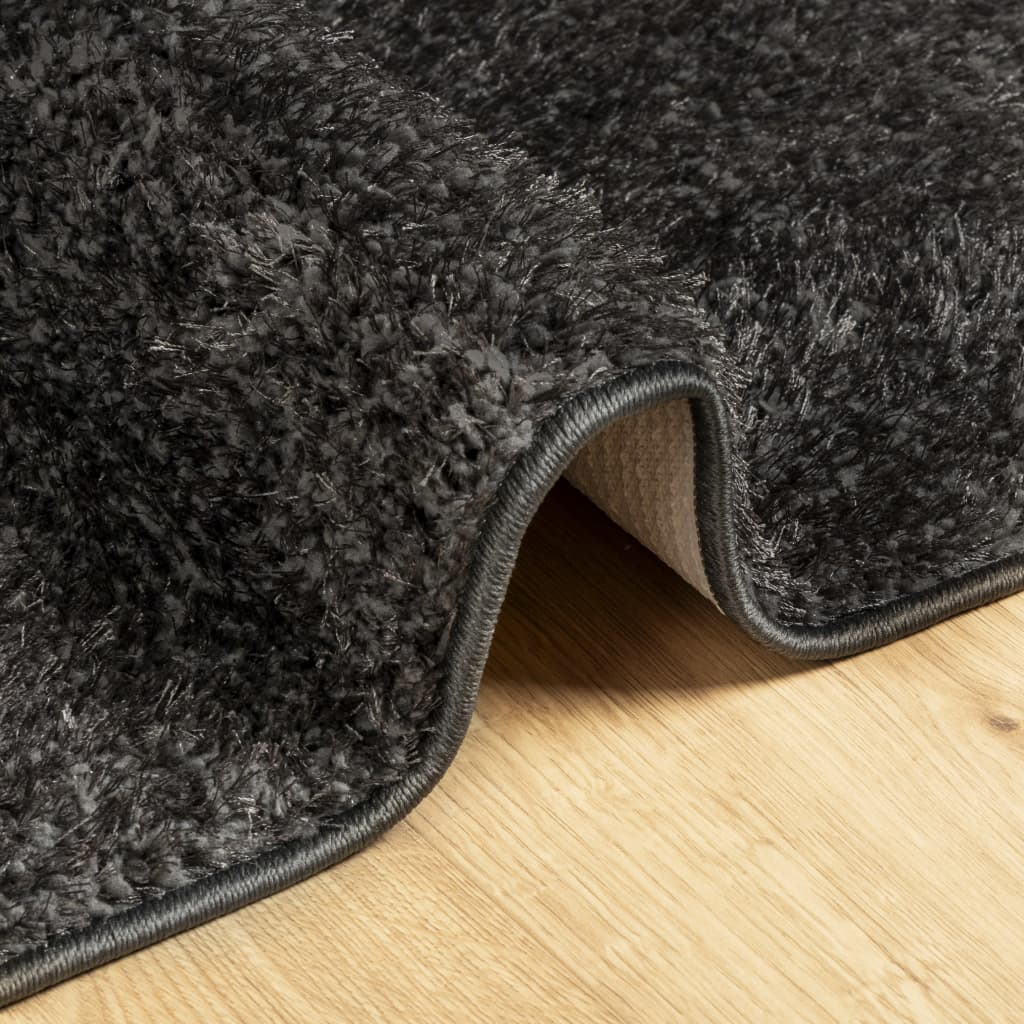 vidaXL Teppich ISTAN Hochflor Glänzend Anthrazit 160x230 cm