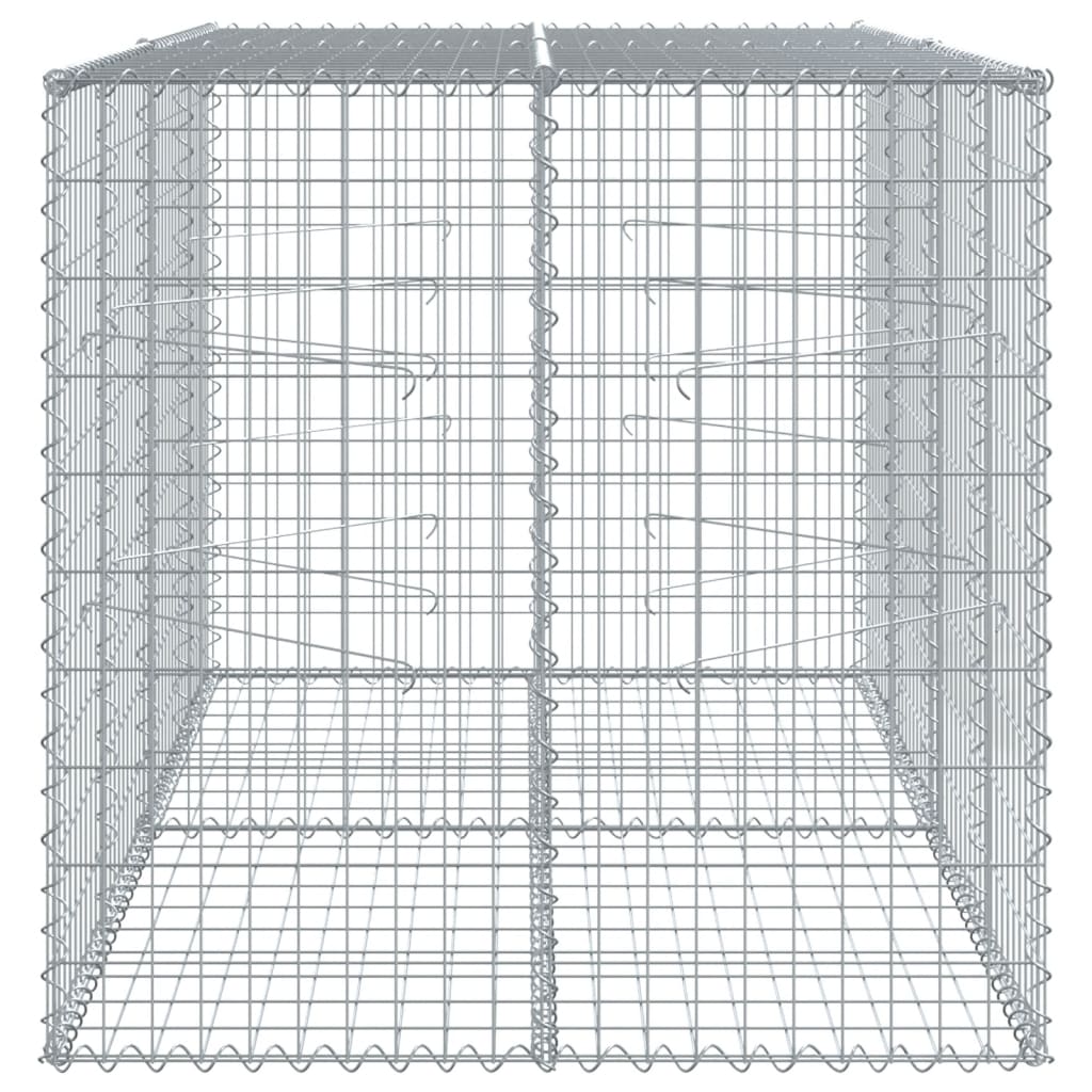 vidaXL Gabione mit Deckel 200x100x100 cm Verzinktes Eisen