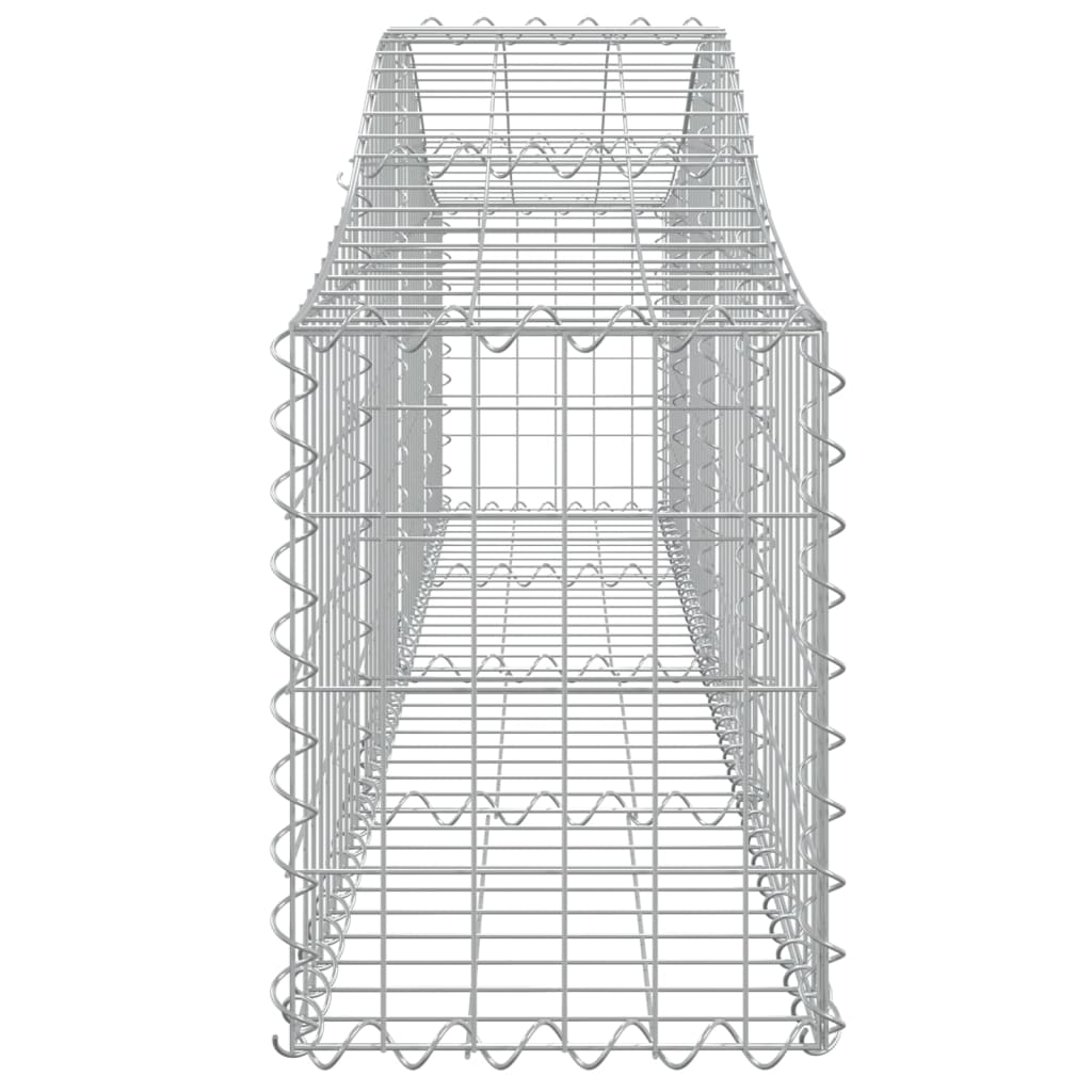 vidaXL Gabionen mit Hochbogen 2 Stk. 200x30x40/60 cm Verzinktes Eisen