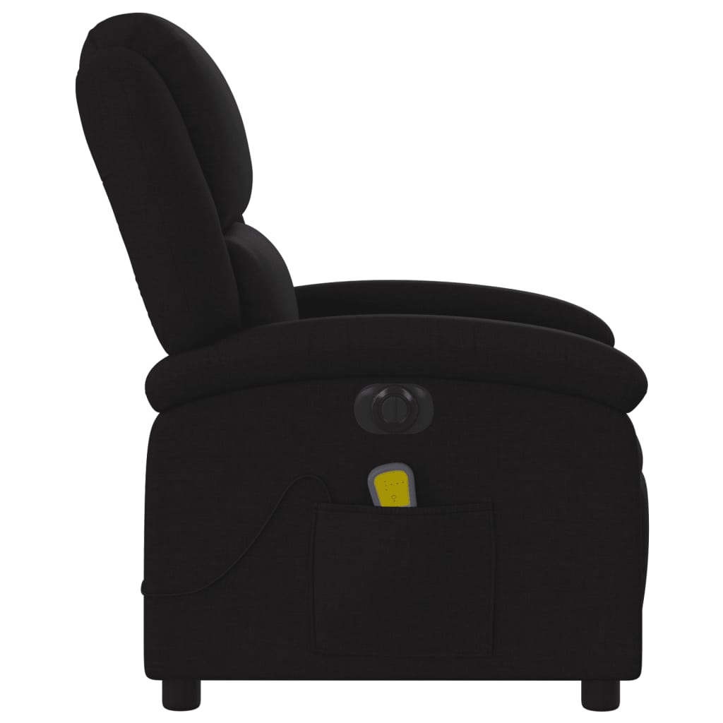 vidaXL Massagesessel Elektrisch Schwarz Stoff