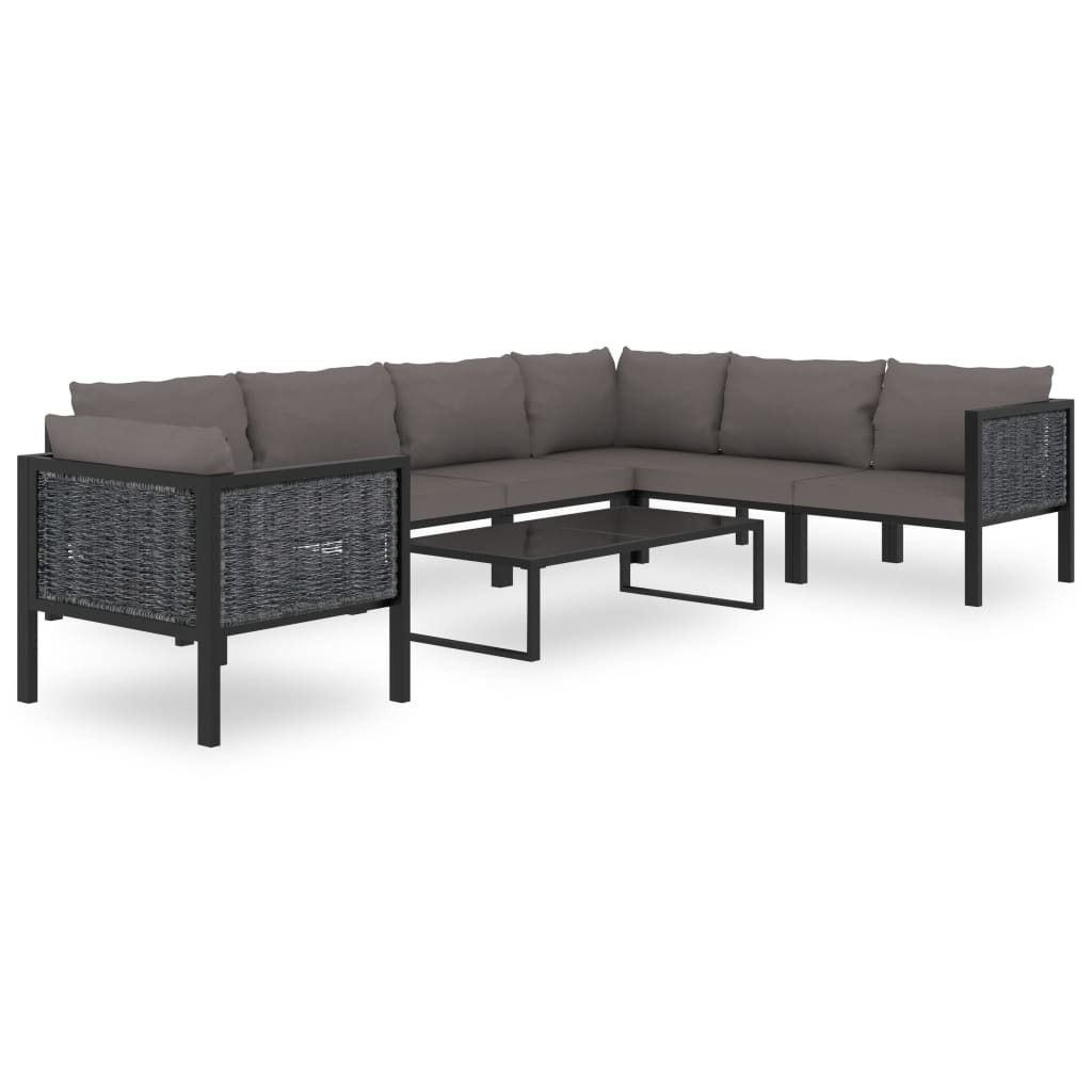 vidaXL Sofa-Mittelelement mit Kissen Poly Rattan Anthrazit