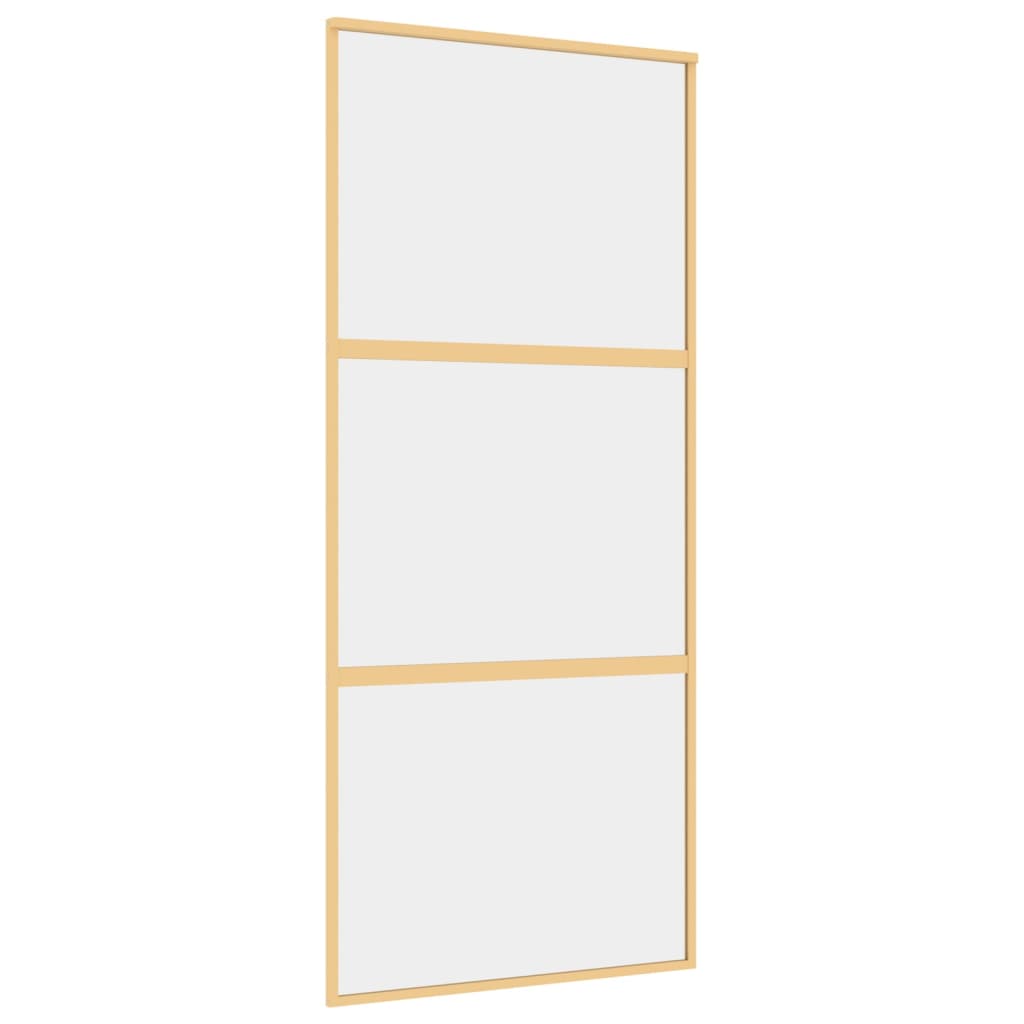 vidaXL Schiebetür Golden 90x205 cm ESG-Klarglas und Aluminium