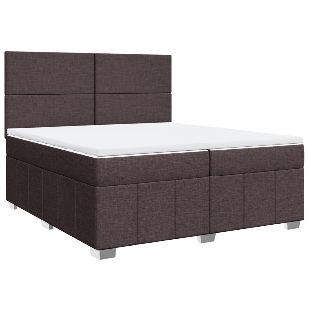 vidaXL Boxspringbett mit Matratze Dunkelbraun 200x200 cm Stoff