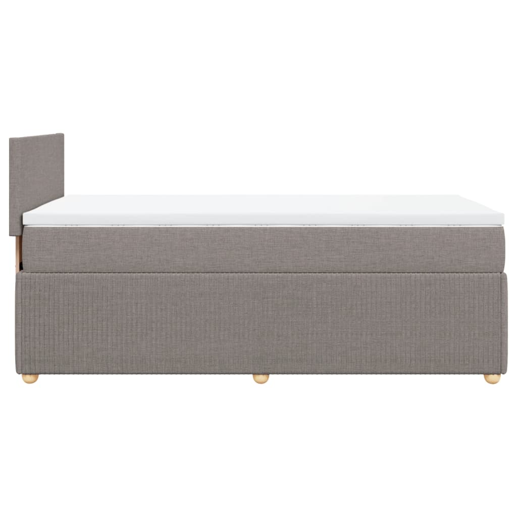 vidaXL Boxspringbett mit Matratze Taupe 90x190 cm Stoff