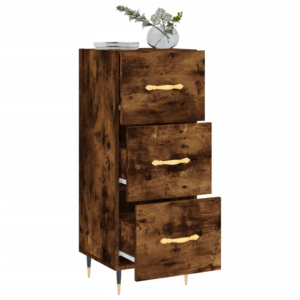 vidaXL Sideboard Räuchereiche 34,5x34x90 cm Holzwerkstoff