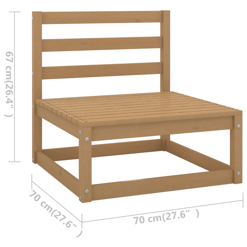 vidaXL 13-tlg. Garten-Lounge-Set mit Kissen Honigbraun Massivholz