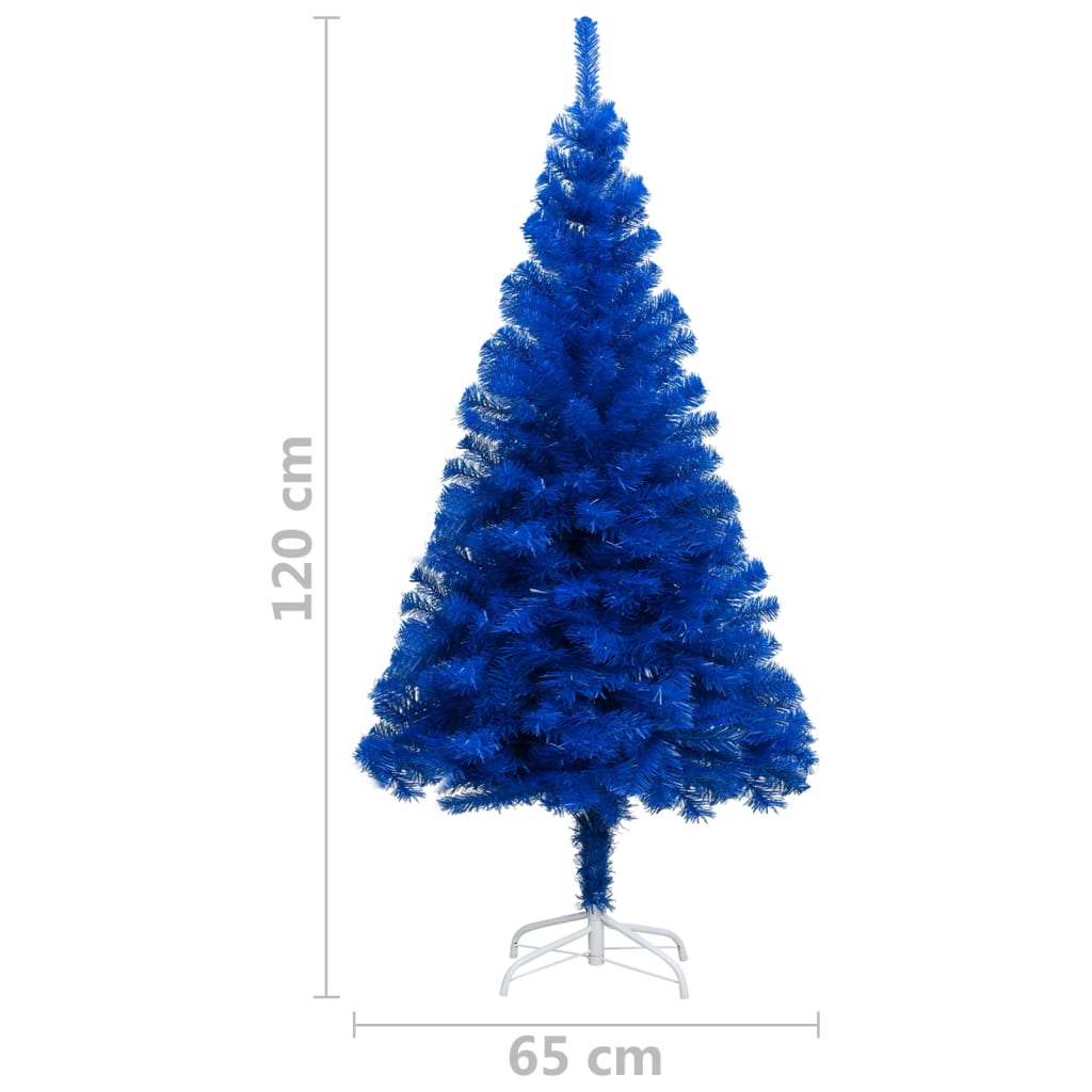 vidaXL Künstlicher Weihnachtsbaum Beleuchtung & Kugeln Blau 120 cm