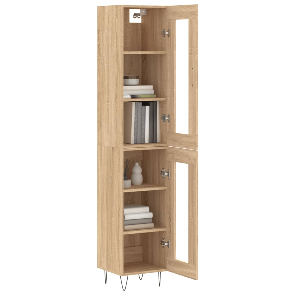 vidaXL Highboard Sonoma-Eiche 34,5x34x180 cm Holzwerkstoff