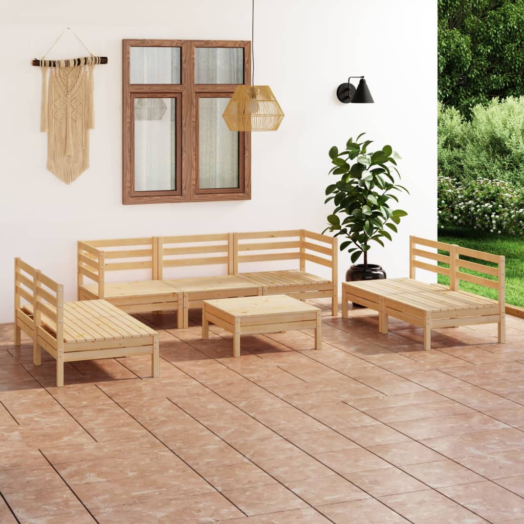 vidaXL 8-tlg. Garten-Lounge-Set Massivholz Kiefer