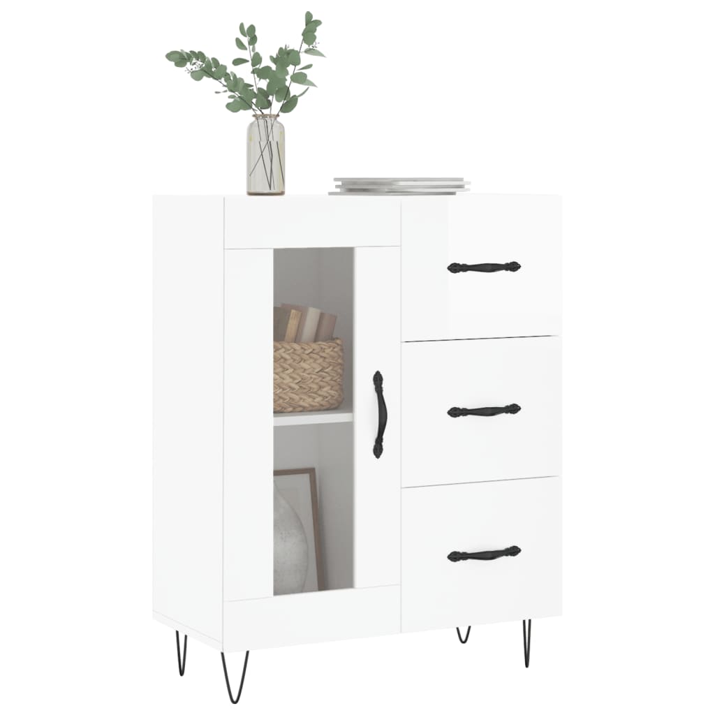 vidaXL Sideboard Hochglanz-Weiß 69,5x34x90 cm Holzwerkstoff