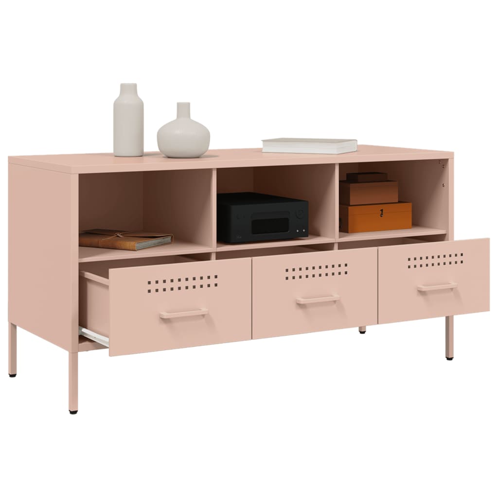 vidaXL TV-Schrank Rosa 100,5x39x50,5 cm Stahl