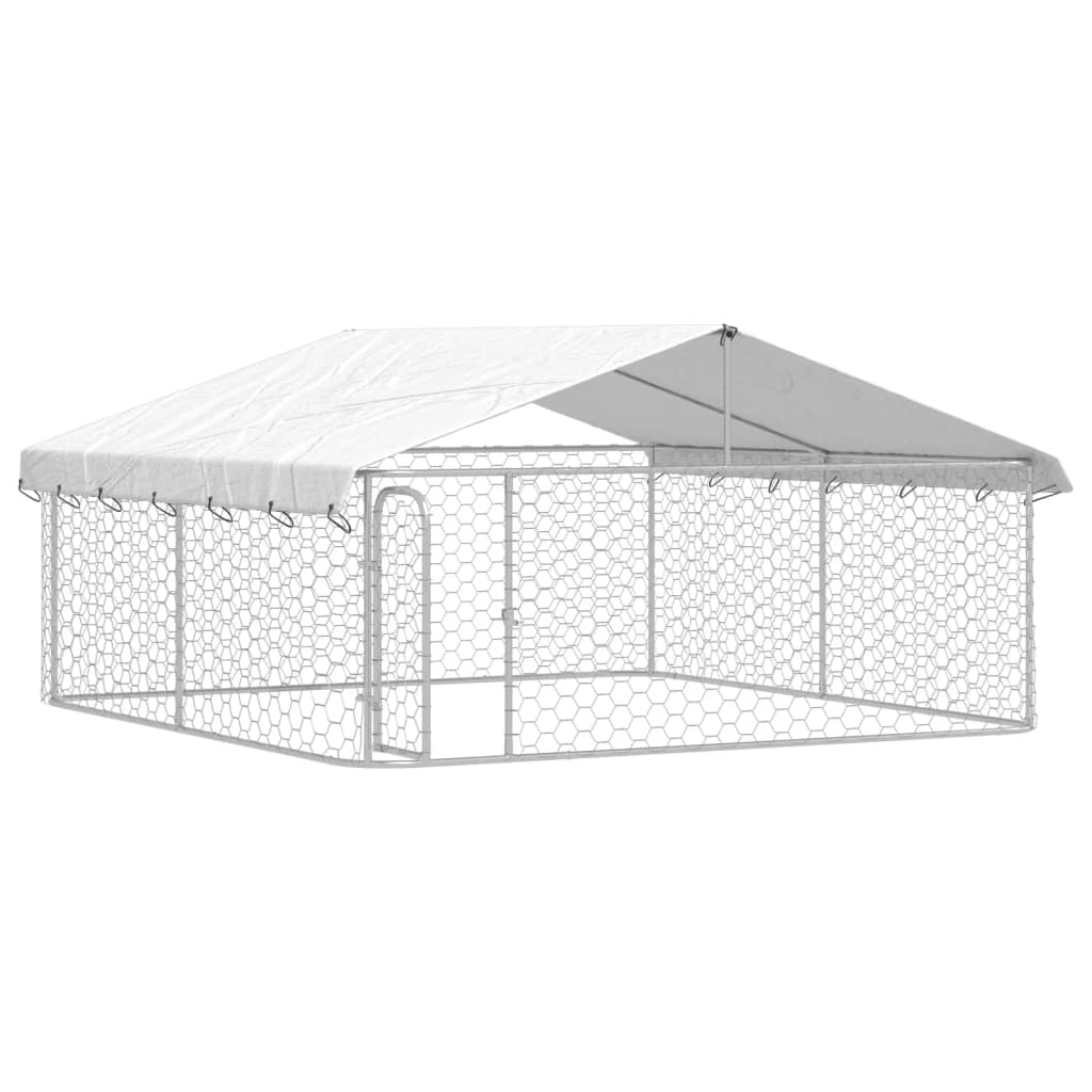 vidaXL Outdoor-Hundezwinger mit Dach 300x300x150 cm