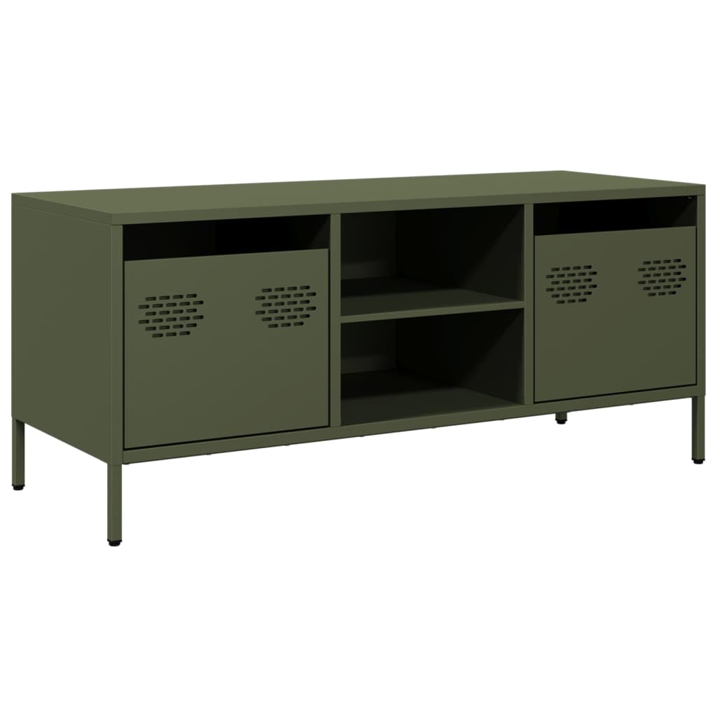 vidaXL TV-Schrank Olivgrün 101,5x39x43,5 cm Kaltgewalzter Stahl