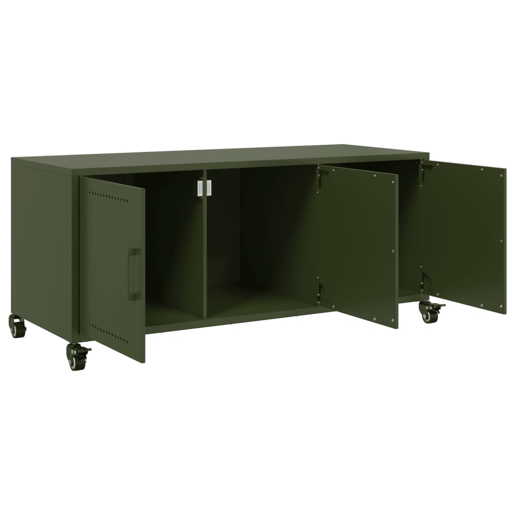 vidaXL TV-Schrank Olivgrün 100,5x39x43,5 cm Stahl