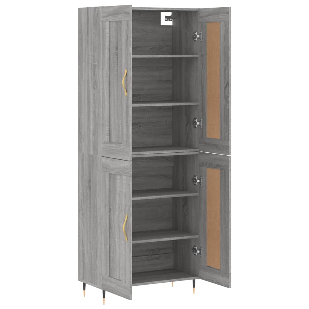 vidaXL Highboard Grau Sonoma 69,5x34x180 cm Holzwerkstoff