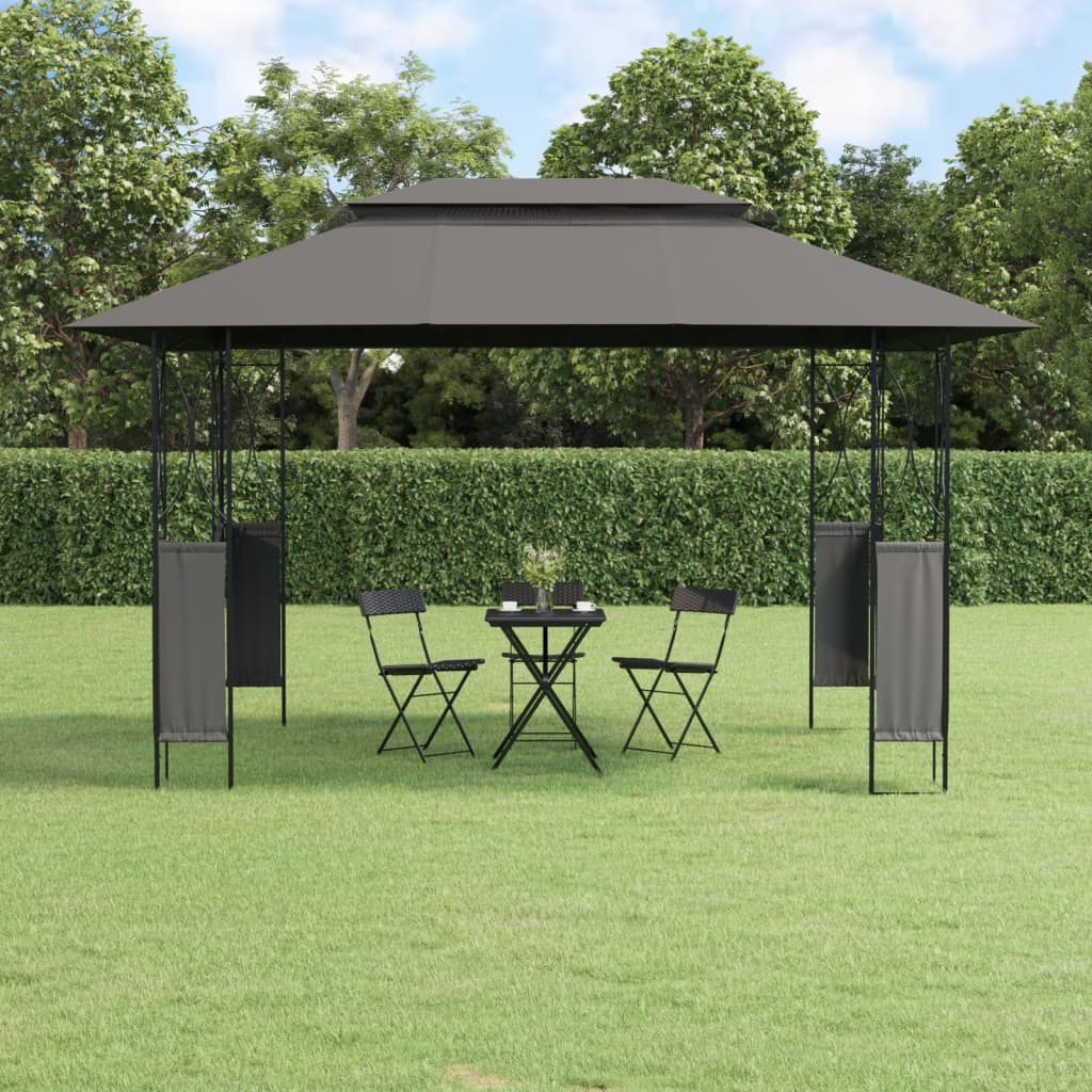 vidaXL Pavillon mit Dach Anthrazit 400x300x270 cm Stahl