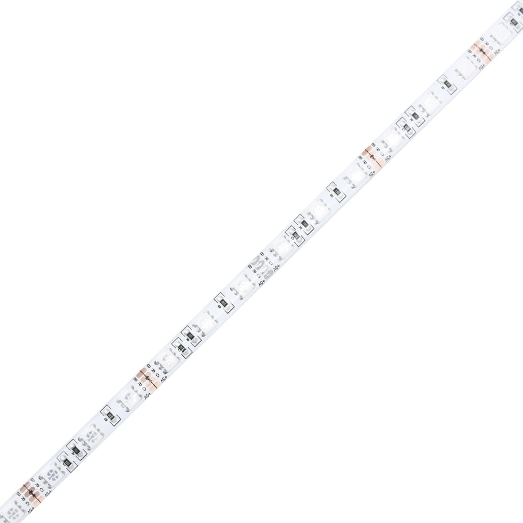 vidaXL 4-tlg. Wohnwand mit LED-Beleuchtung Schwarz Holzwerkstoff