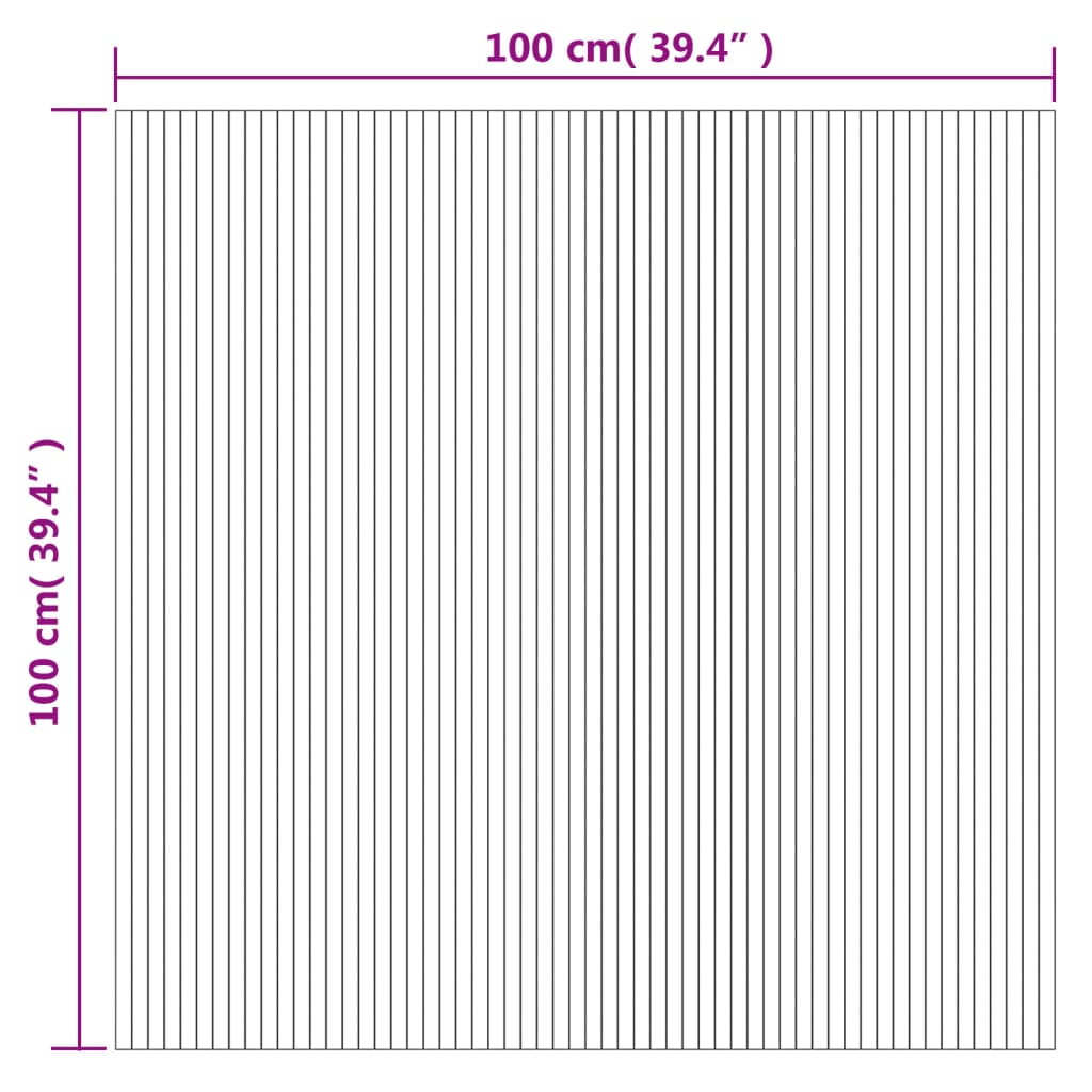 vidaXL Teppich Rechteckig Braun 100x100 cm Bambus